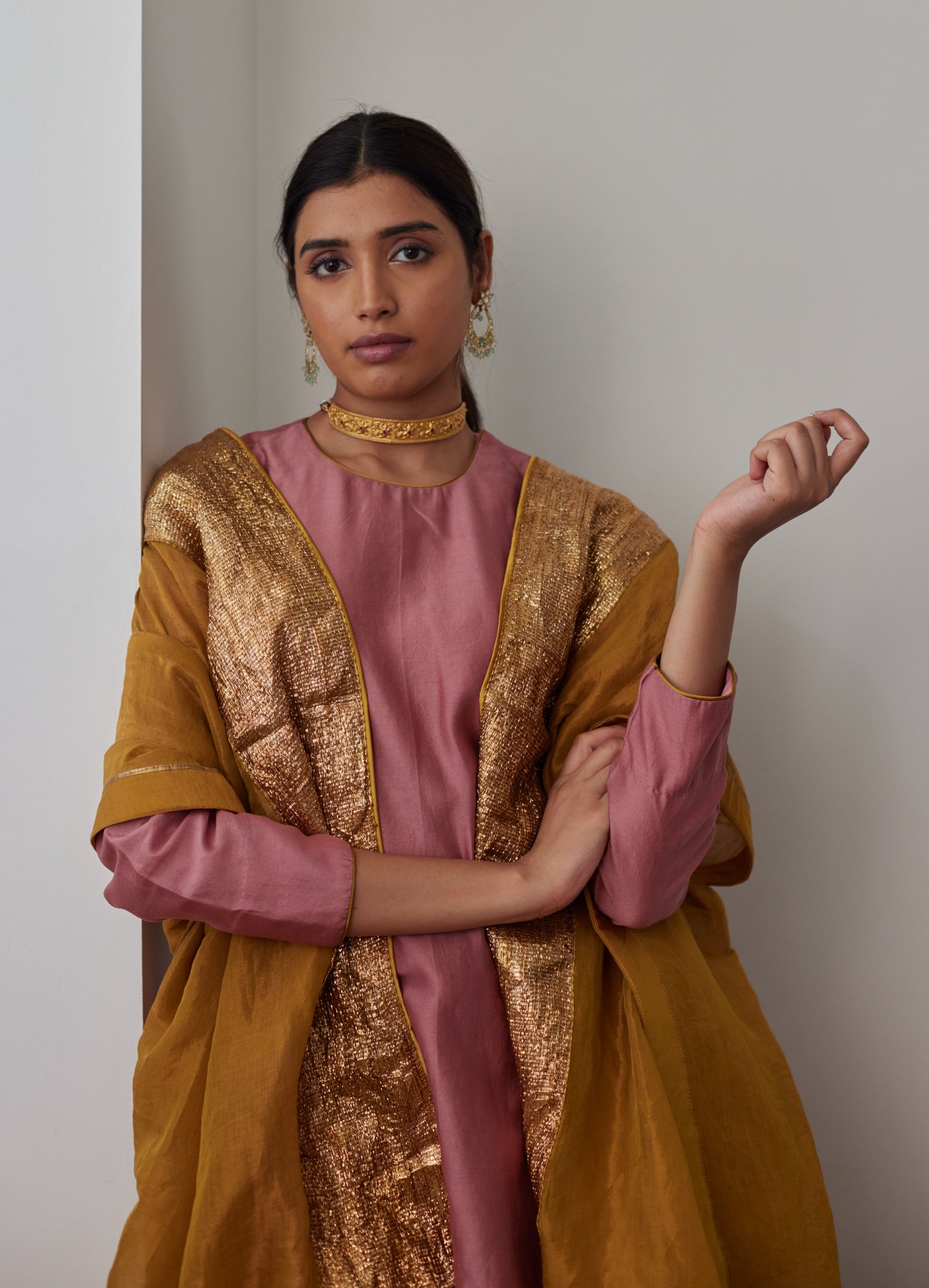Gold tissue Dupatta