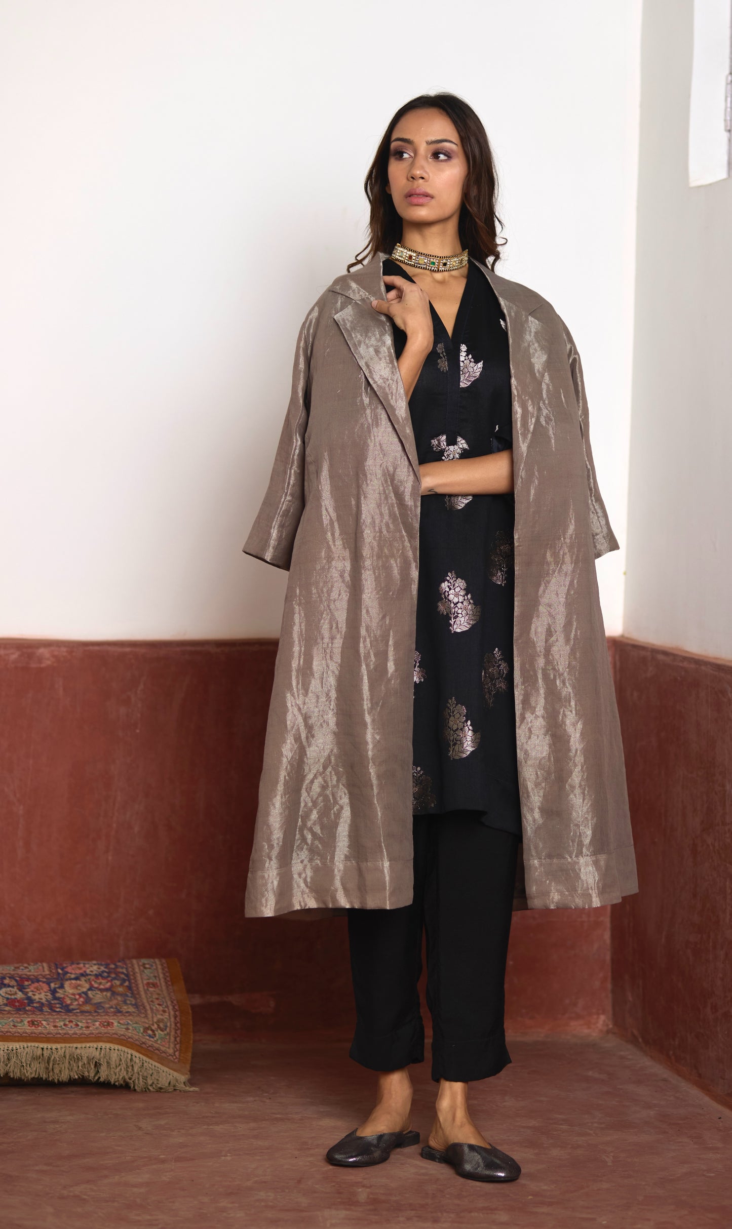 Sally Jacket in Silver Tissue