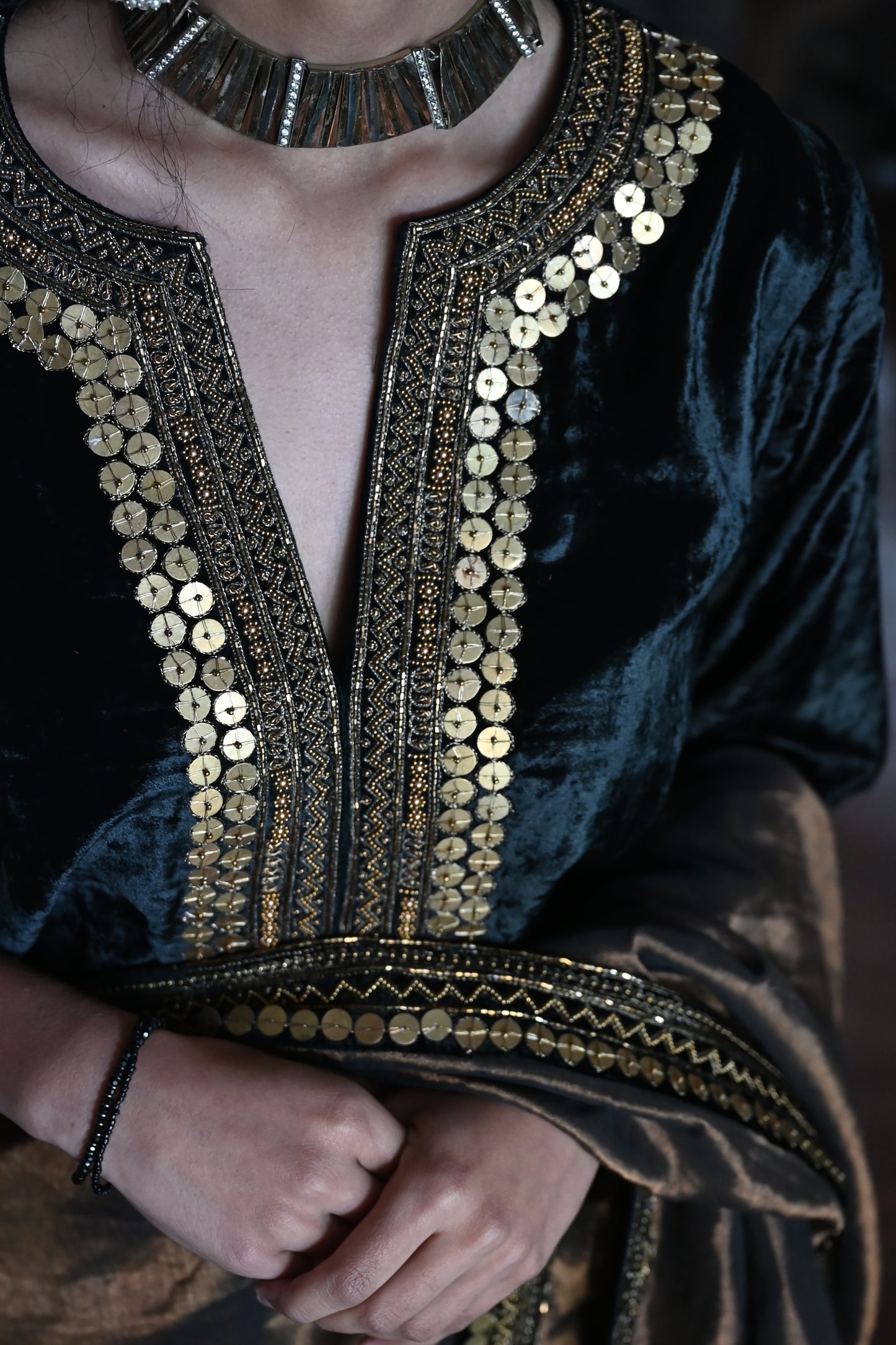 Saifi Blouse in Black Velvet