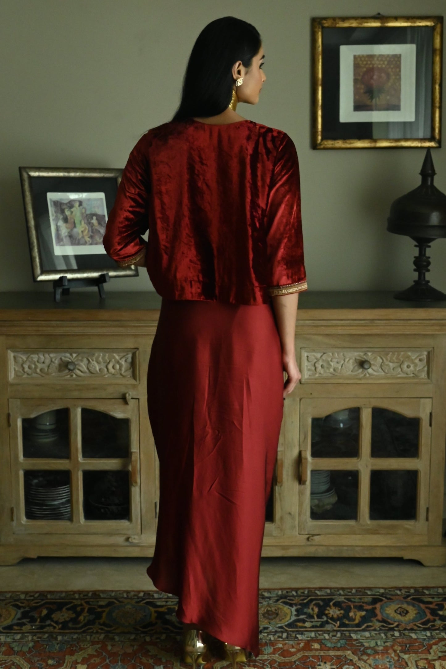 Shabana Top in Red Velvet