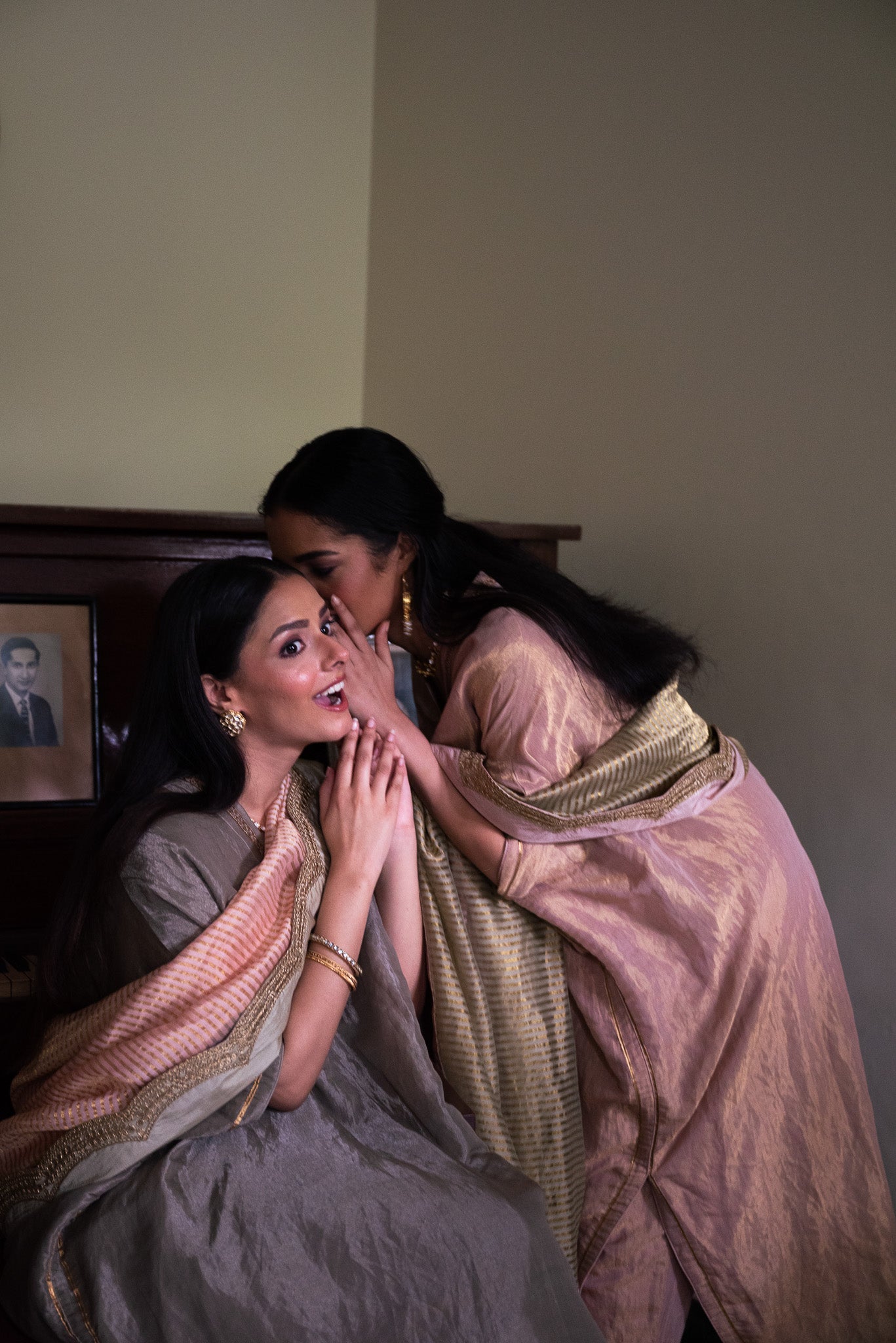 Nusrat Sameena Stripe in Ash Pink Dupatta