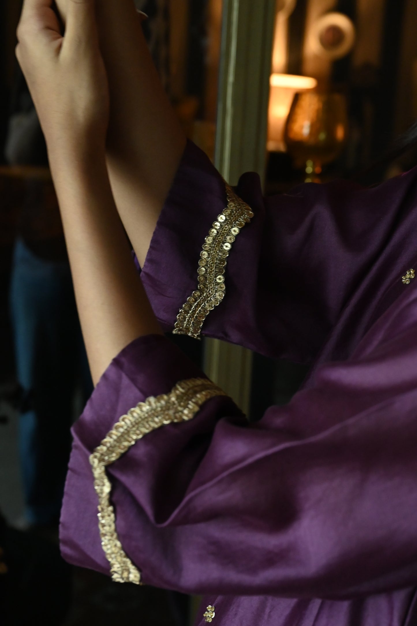 Chitkan Kurta in Purple Chanderi with Chanderi Salwar