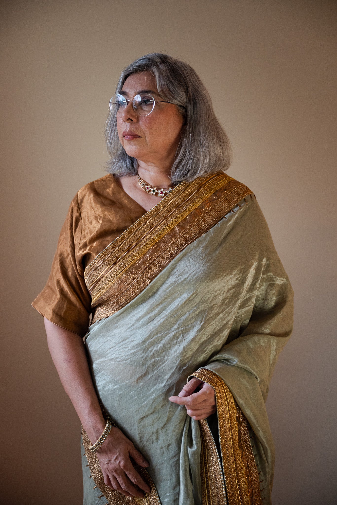 Bandi Blouse in Copper Gold Tissue