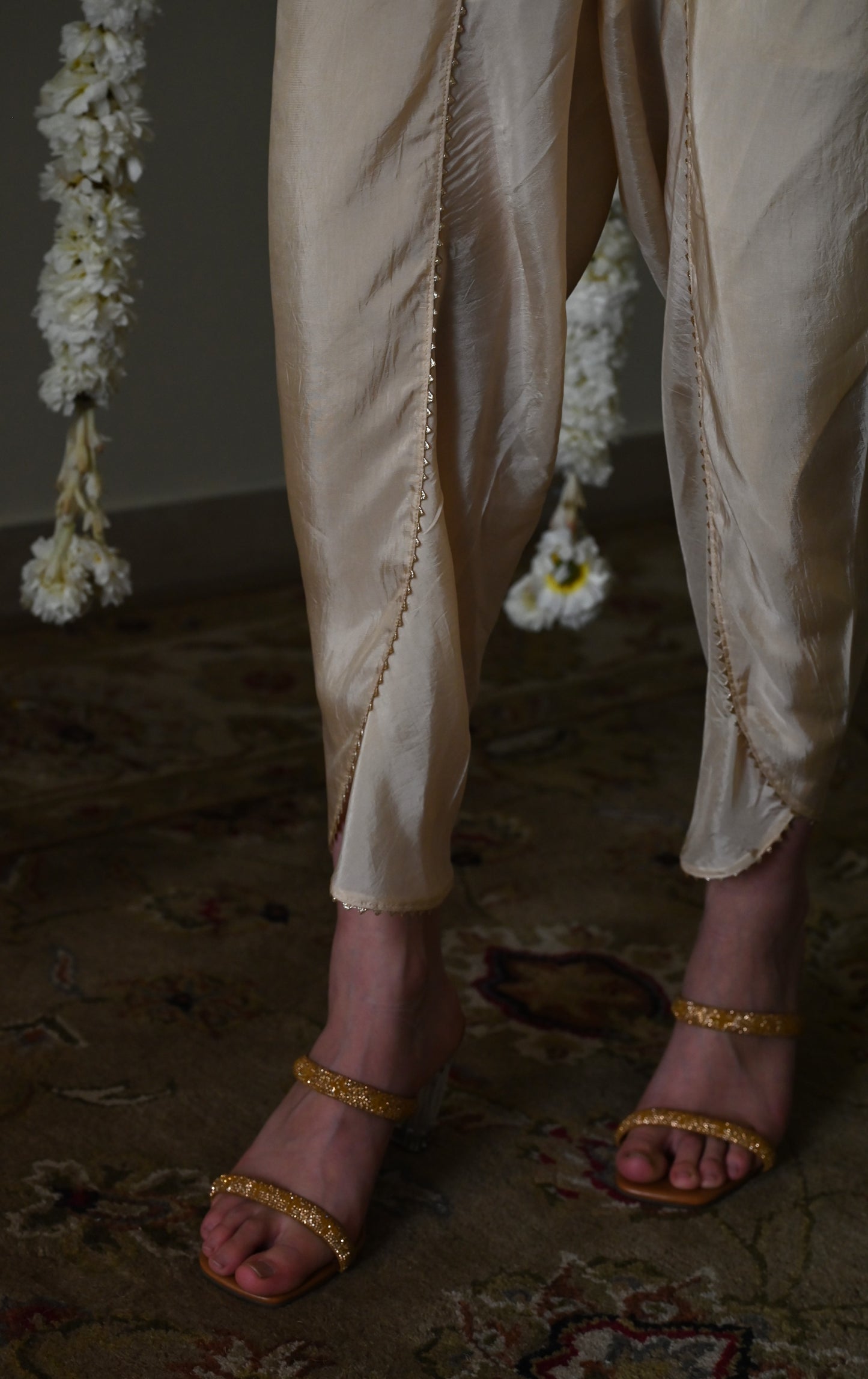Jodhpur Kaftan in Deep Ivory Octa with Nandini Dhoti