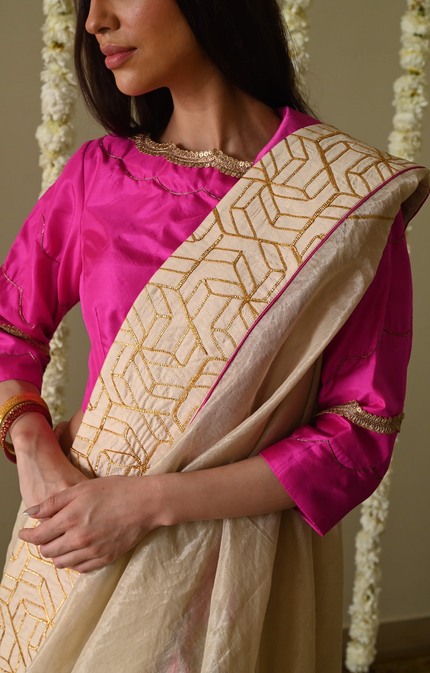 Suchitra blouse in hot pink