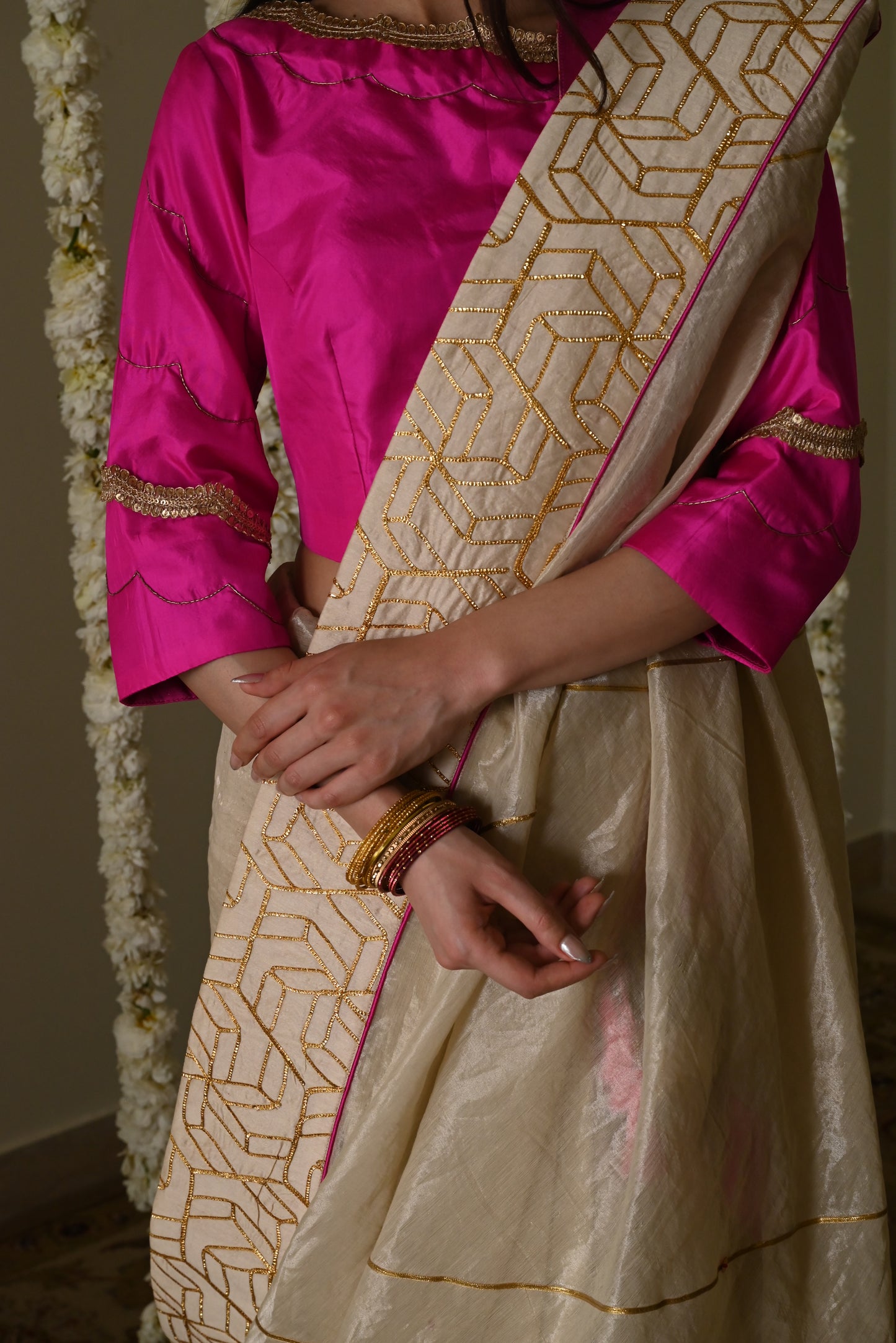 Suchitra blouse in hot pink