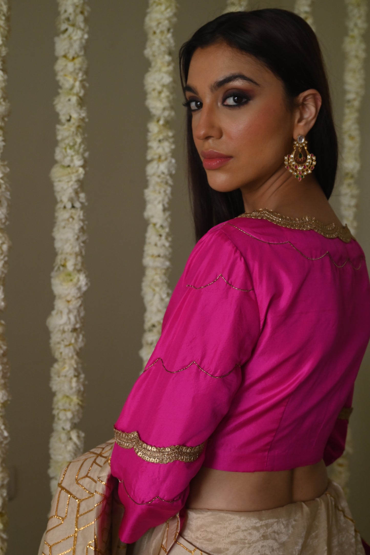 Jodhpur Gota Saree in Ivory