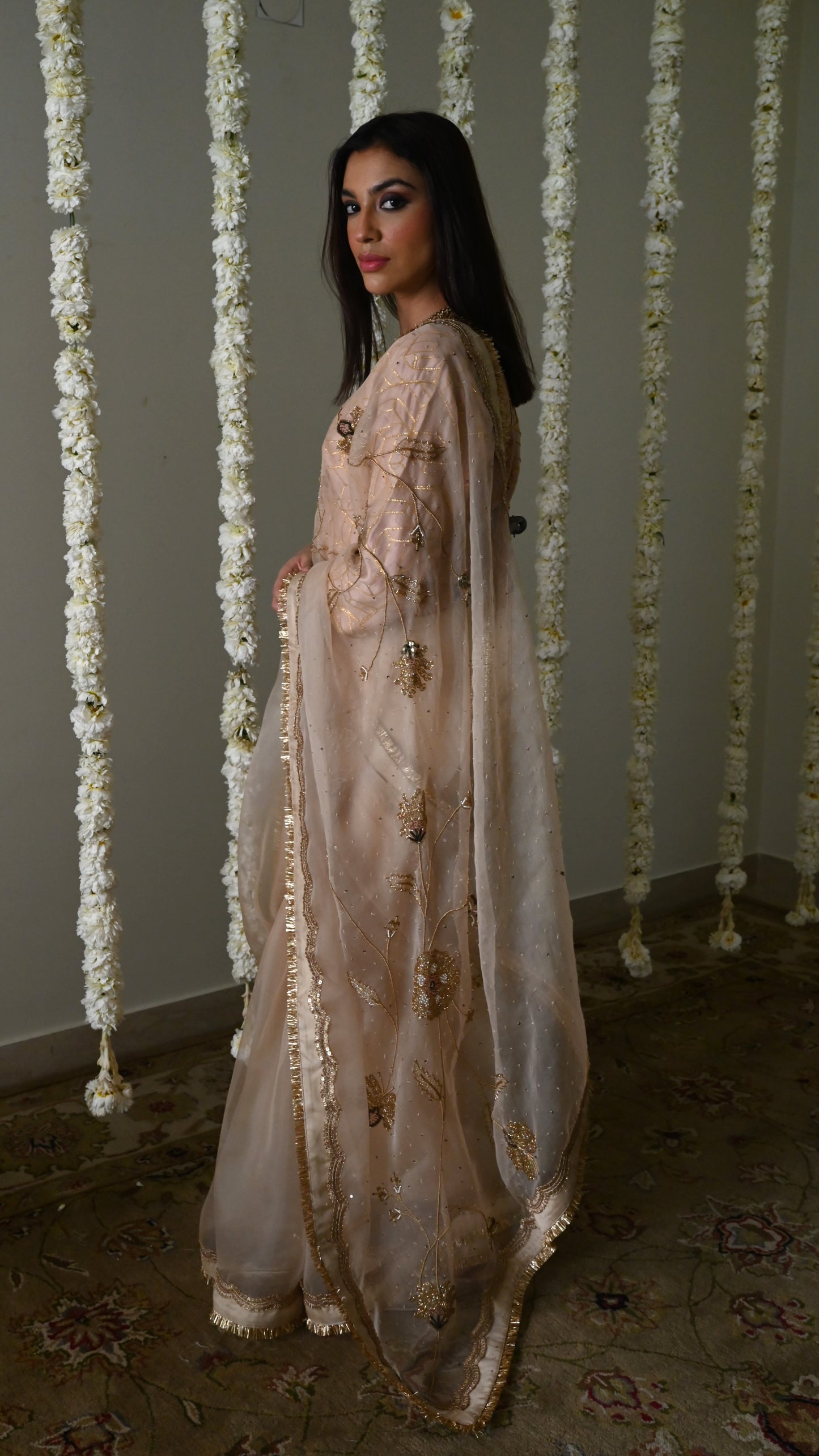 Jahan Ara Saree in Deep Ivory