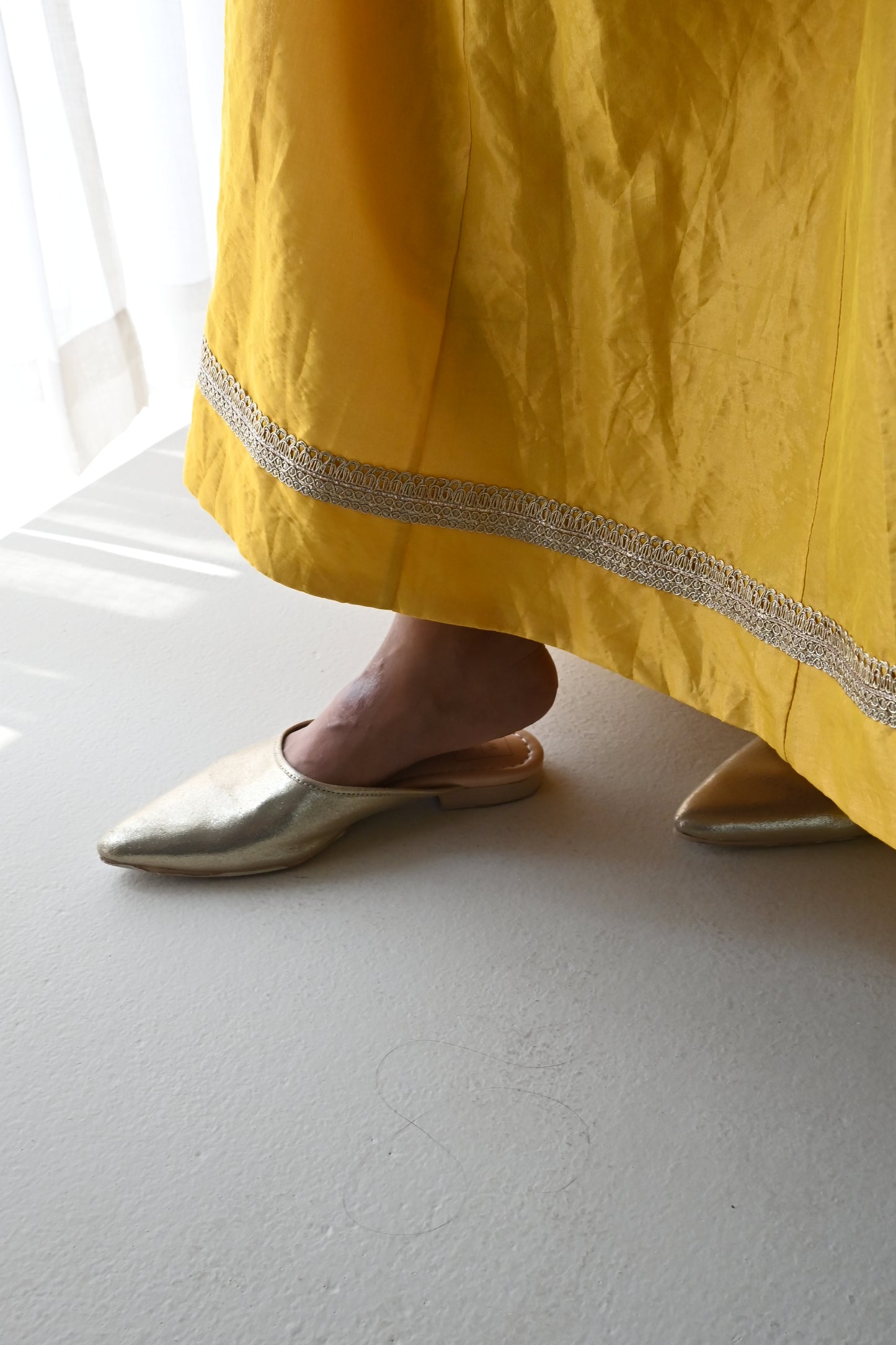 Gulaab lehenga set in Yellow Handloom Tissue
