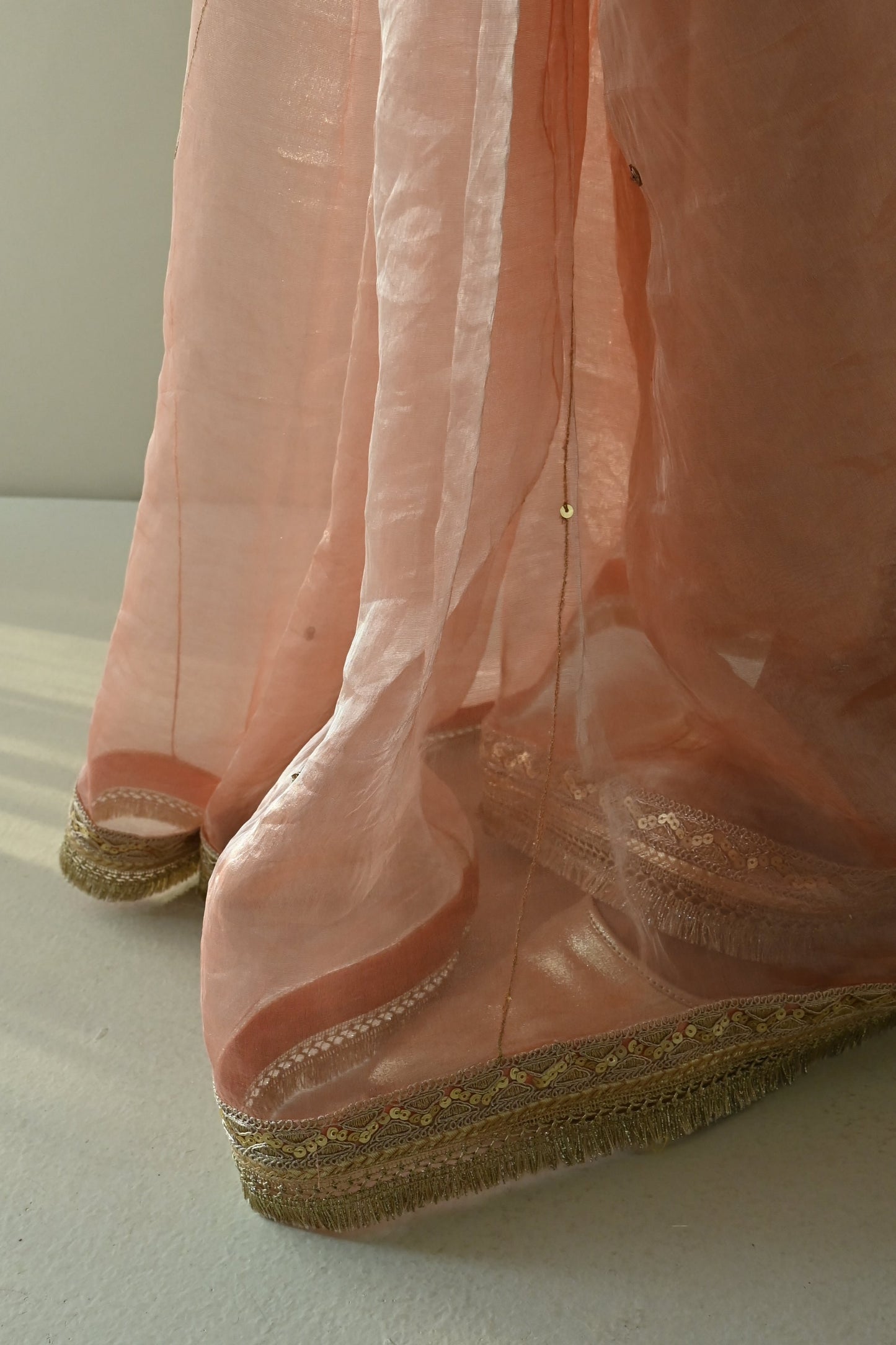 Sumi Saree in Rose Pink Organza Tissue