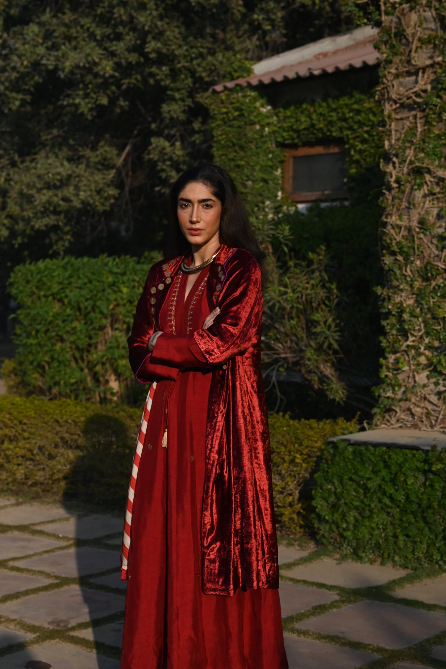 Sally Jacket in Red Velvet