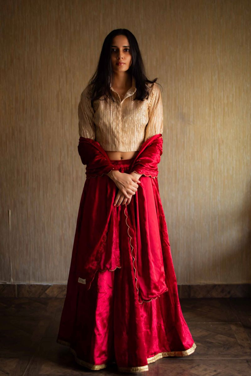 Velvet scalloped Dupatta
