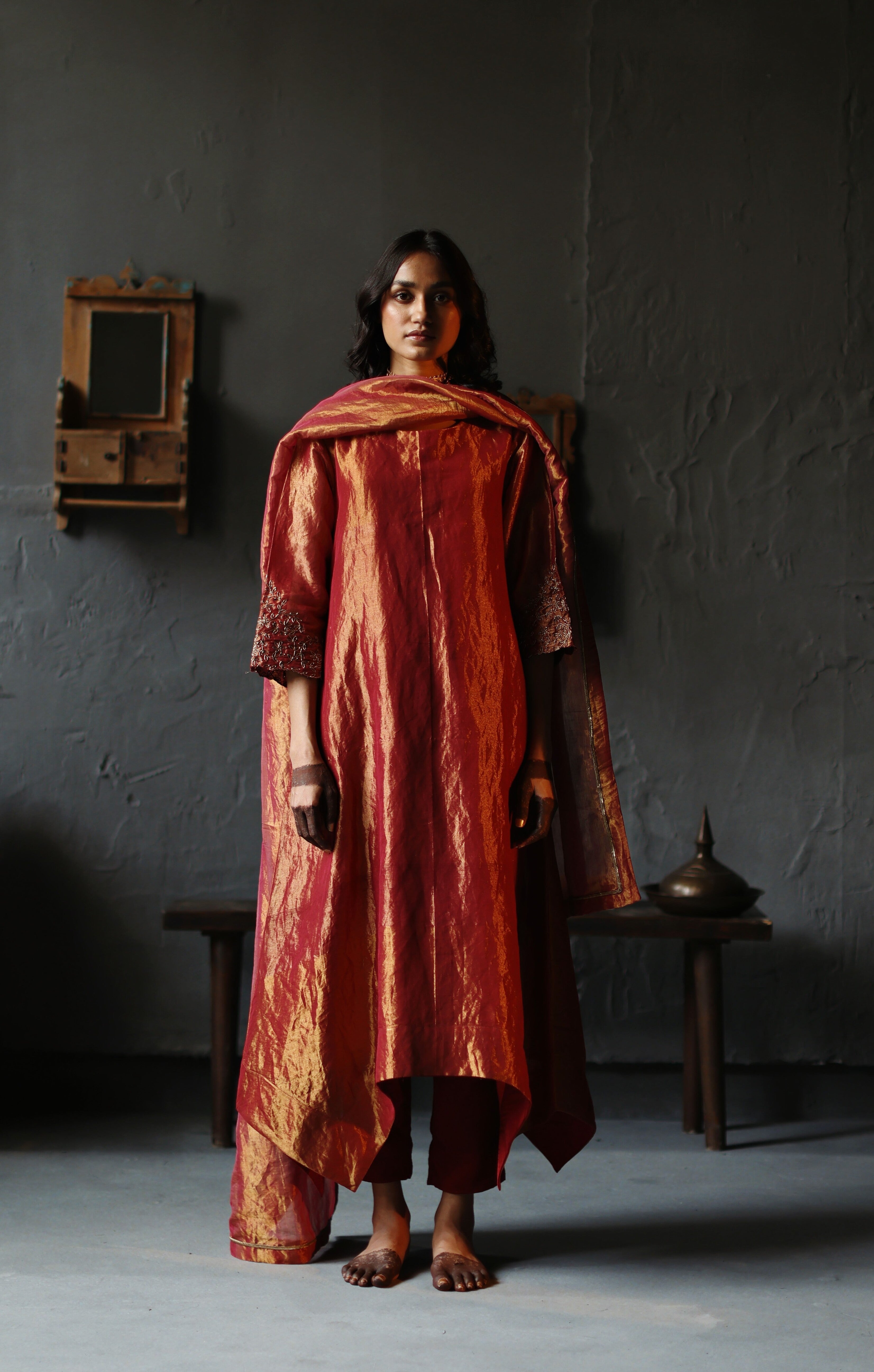 asymmetrical indian dress Asymmetrical Tunic Dress: Embroidered Pant Suit, Indian Party Wear