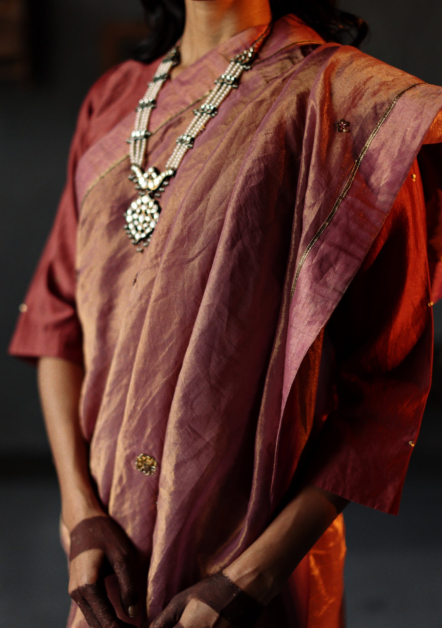 Sari in Amethyst Pink Tissue