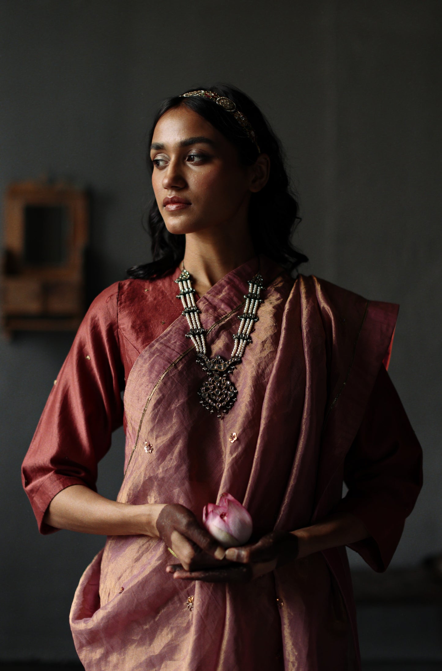 Sari in Amethyst Pink Tissue