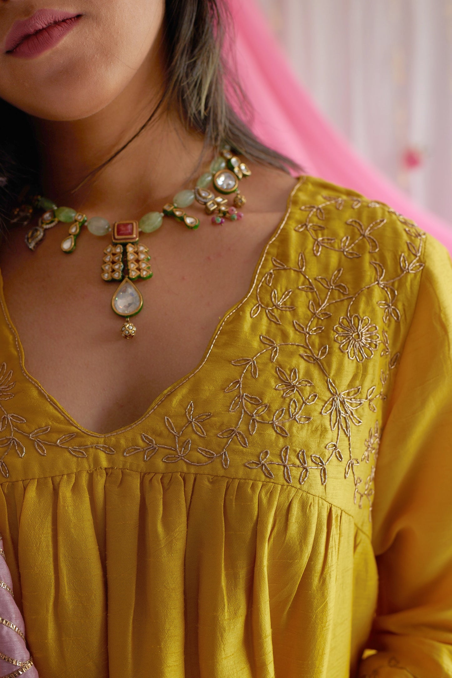 Sari in Baby Pink Octa Gota Chanderi