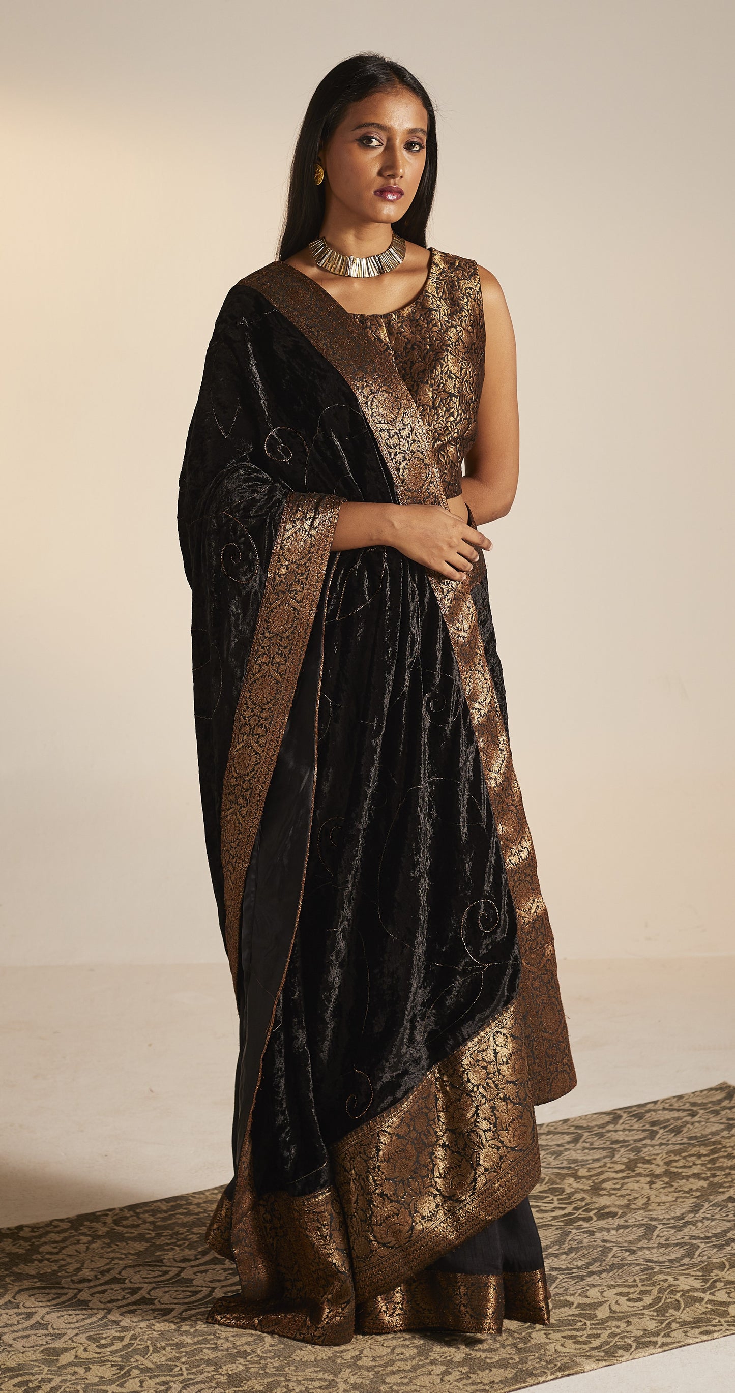Sari in Black Velvet