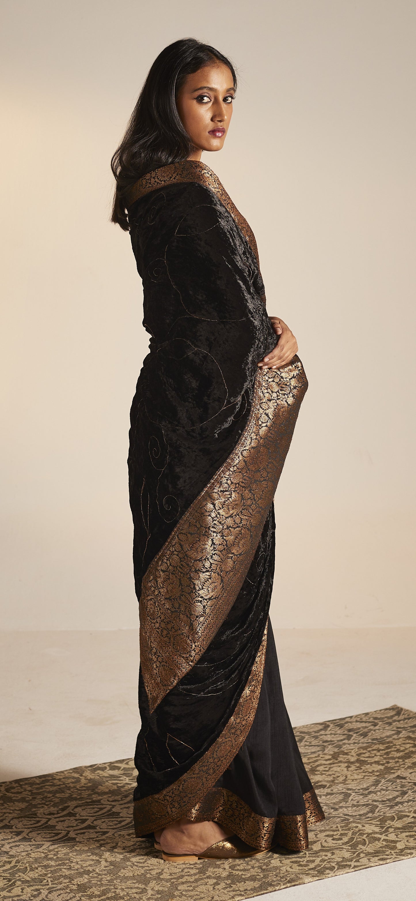 Sari in Black Velvet