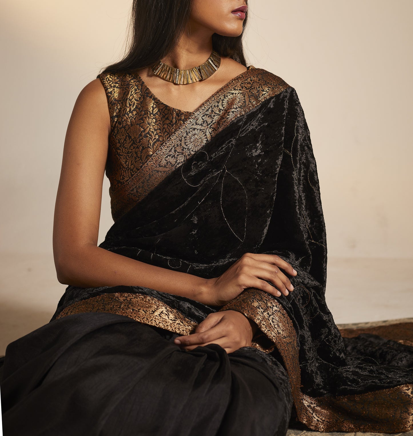 Sari in Black Velvet