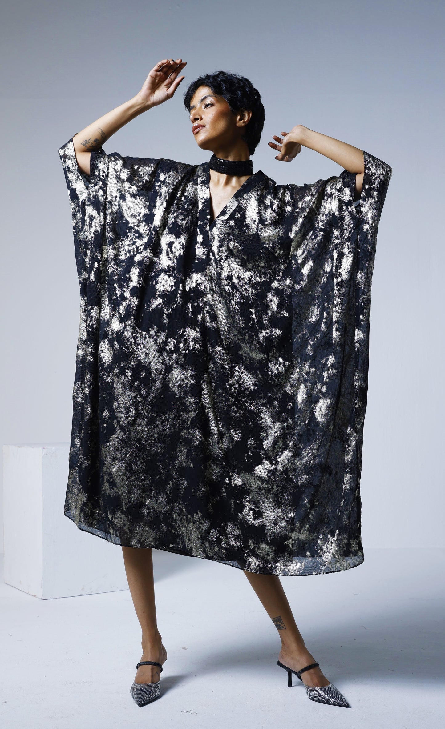 Jaya Kaftan in Black Chiffon