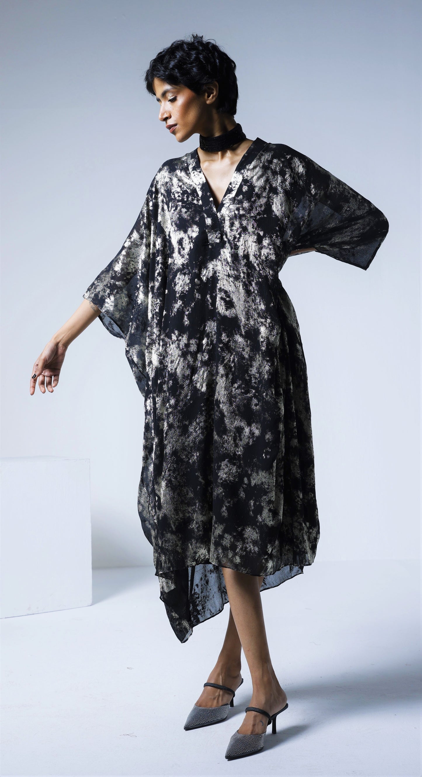 Jaya Kaftan in Black Chiffon