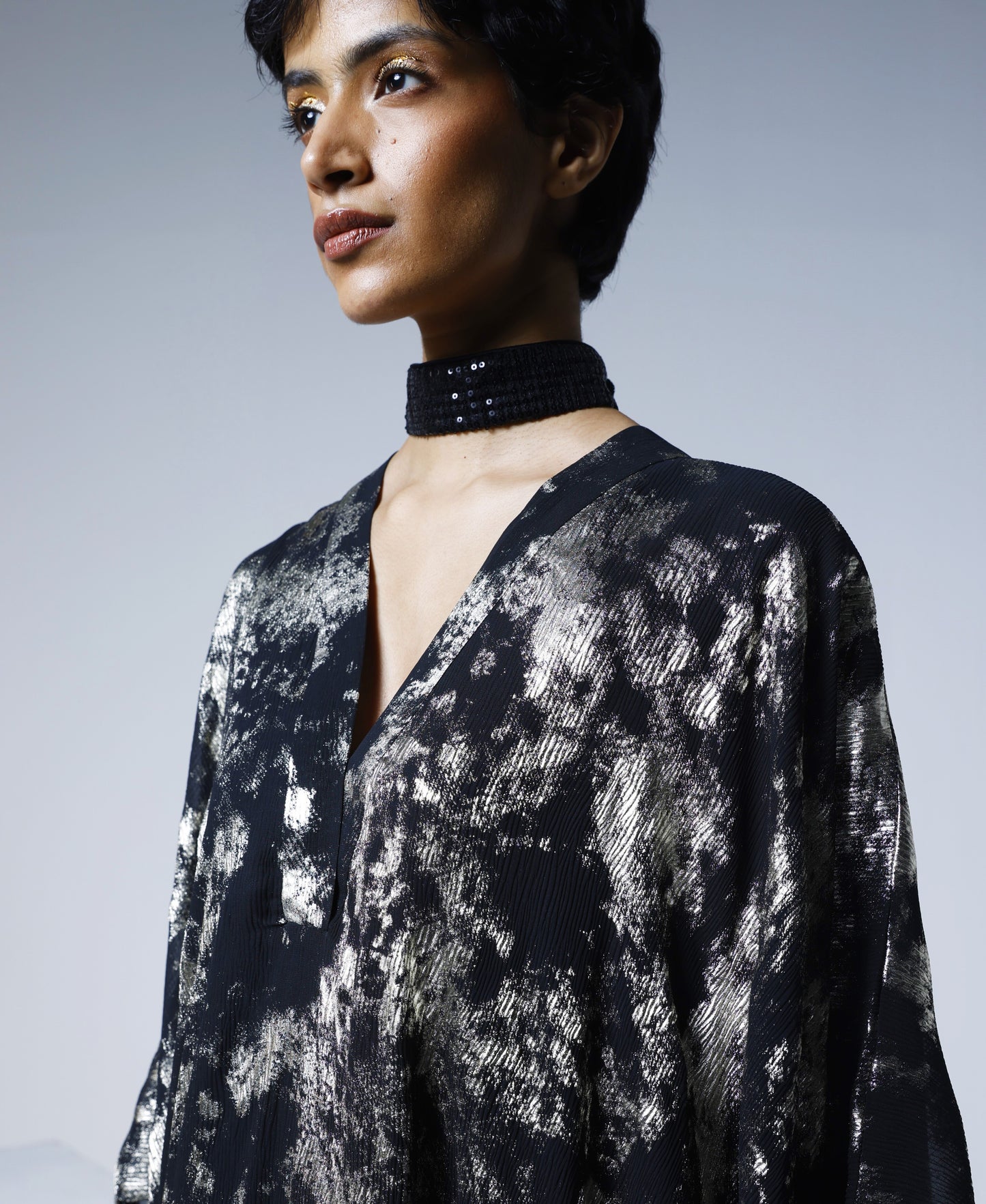Jaya Kaftan in Black Chiffon
