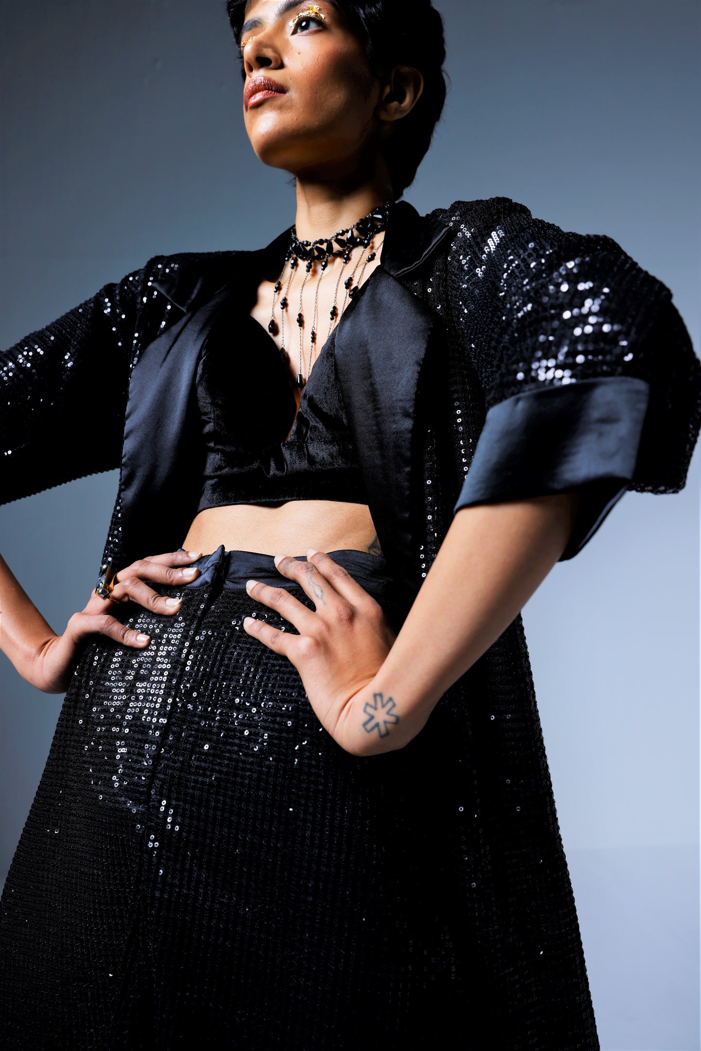 Sally jacket in Black sequins