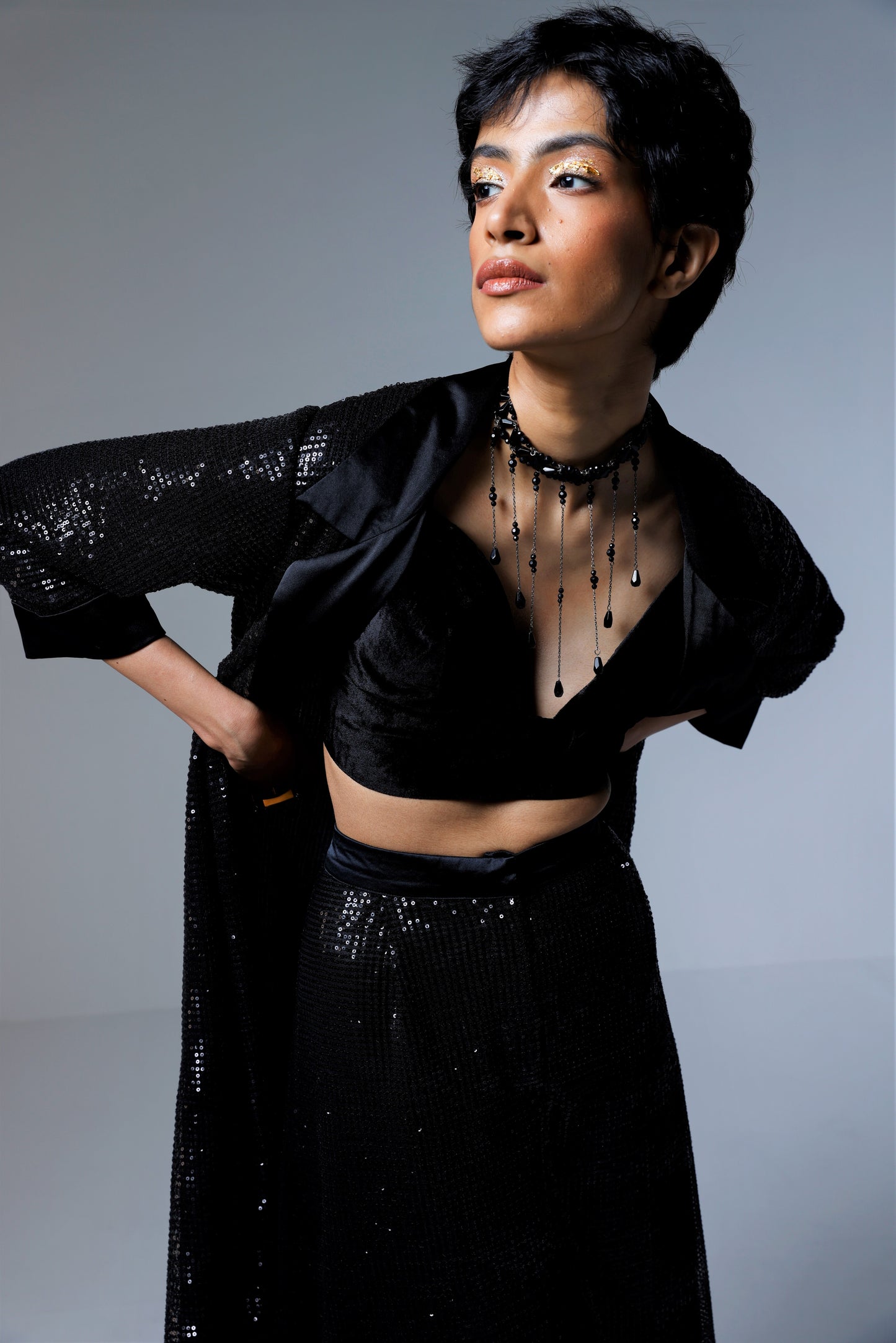 Sally jacket in Black sequins