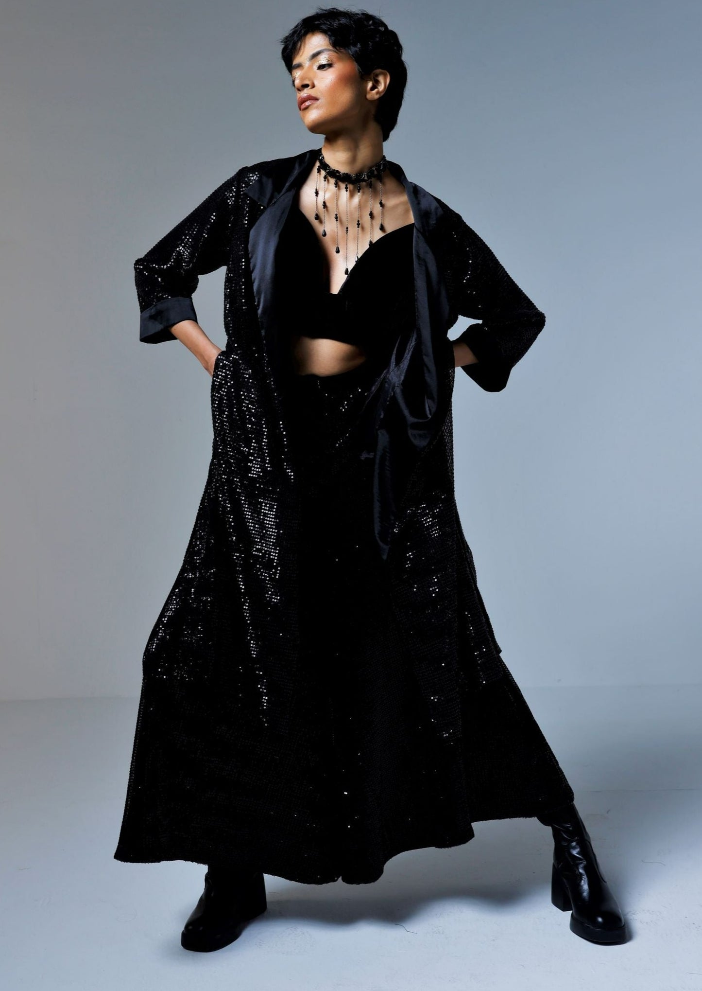 Sally jacket in Black sequins