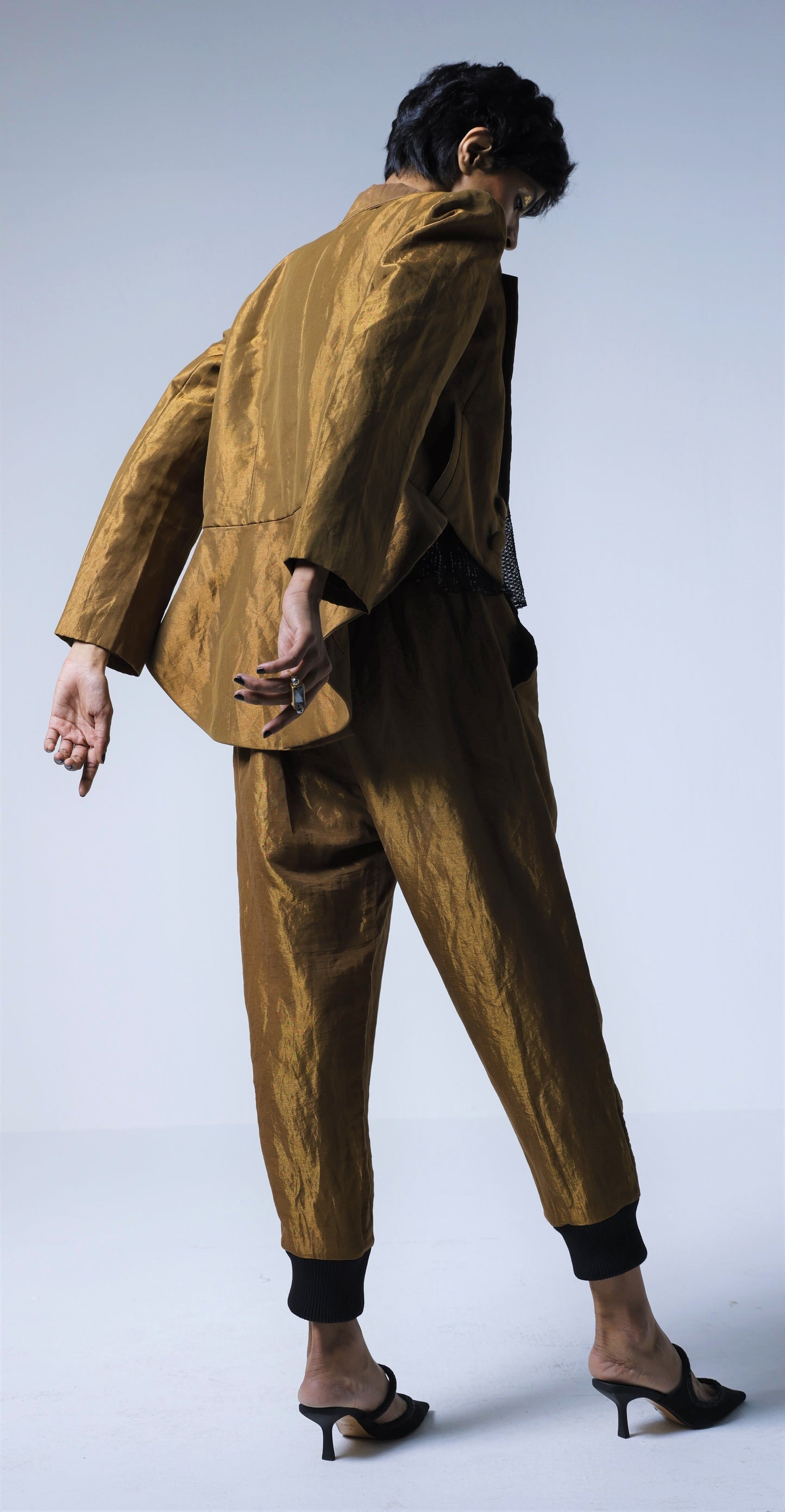 Tailcoat Blazer in Copper gold Tissue