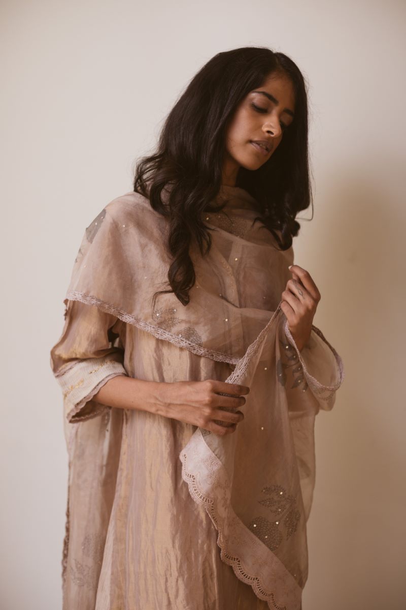 Blush handblock printed Stole