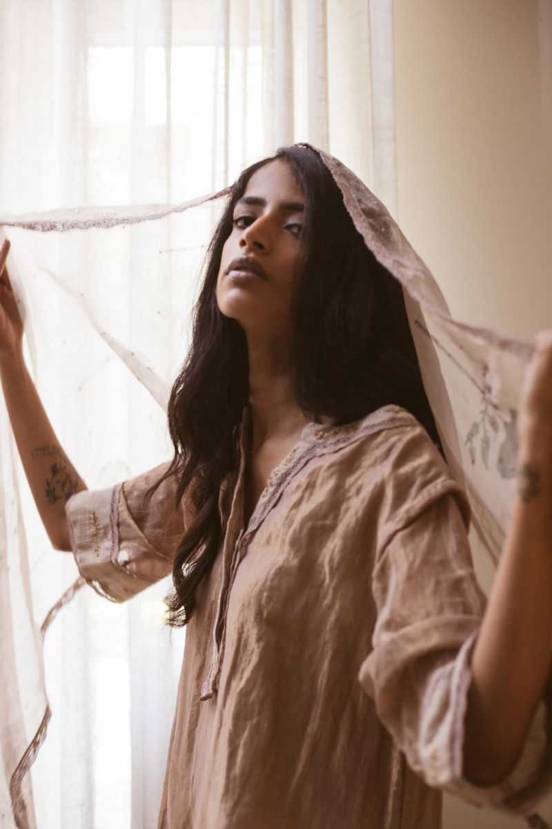 Blush handblock printed Stole