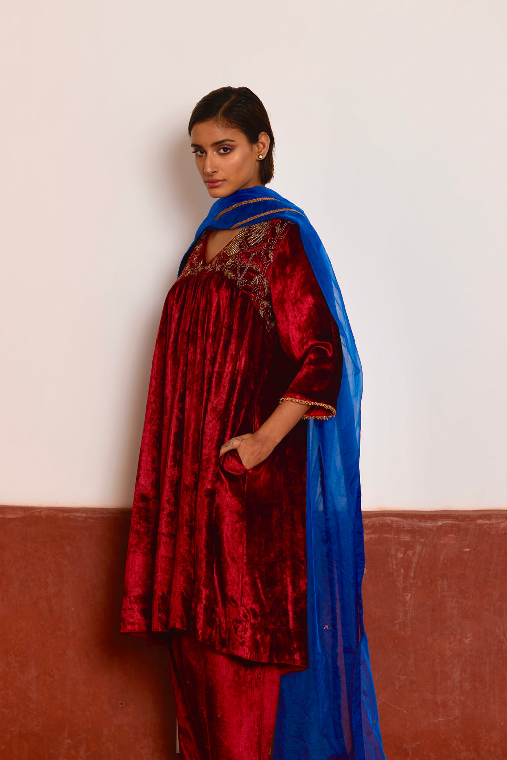 Dupatta in Blue Organza