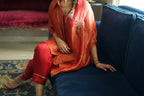 Coco Shirt in Red Pin Stripe with Red Pant