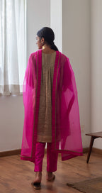 Organza Dupatta in Hot Pink