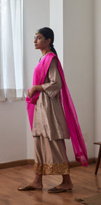 Organza Dupatta in Hot Pink