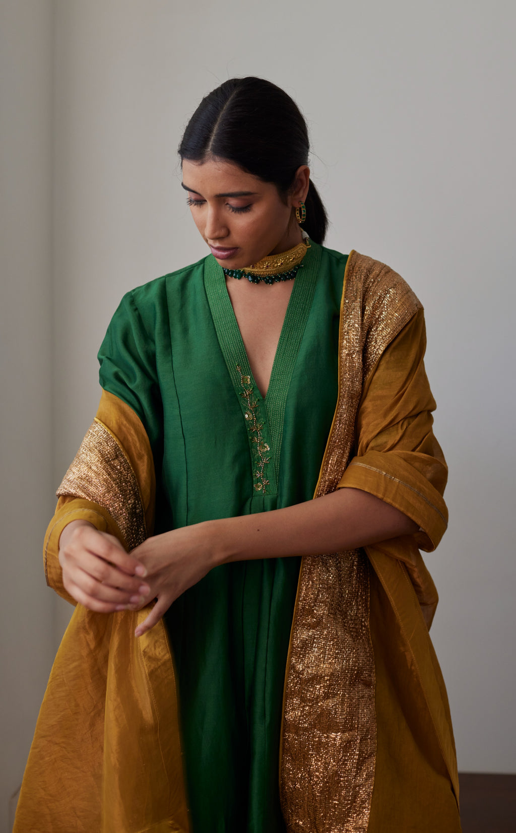 Gold tissue Dupatta