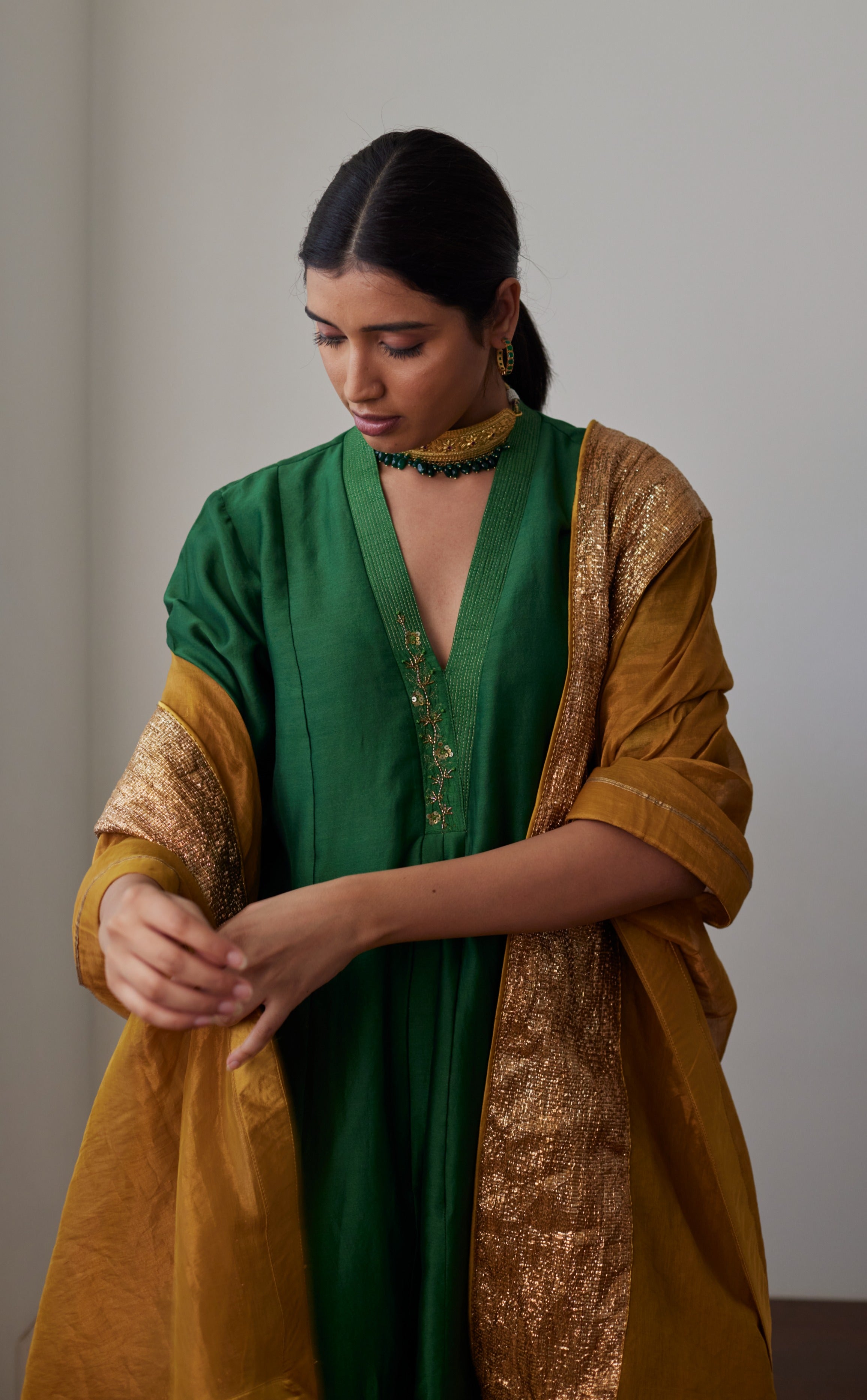 Gold tissue Dupatta