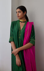 Organza Dupatta in Hot Pink