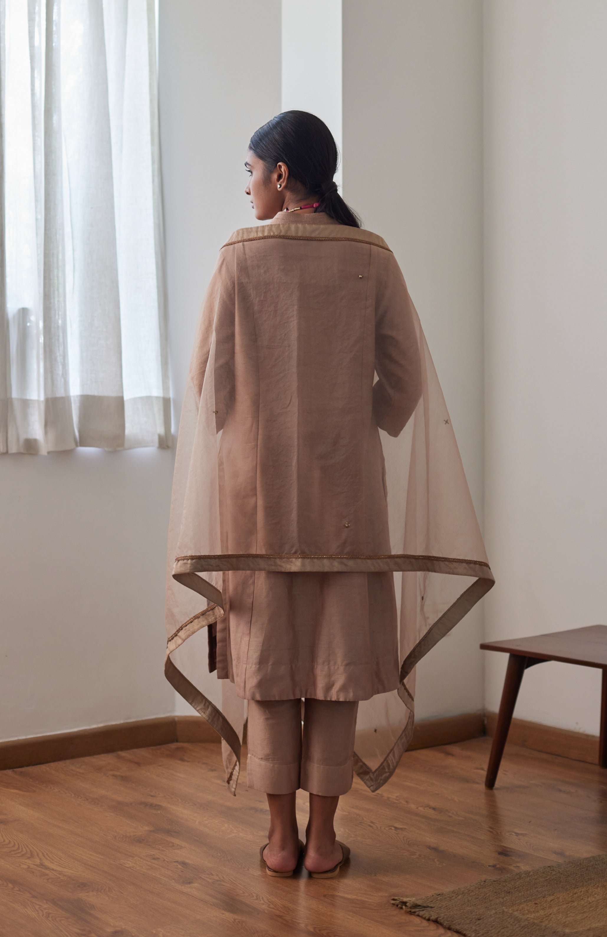 Organza Dupatta in Chai