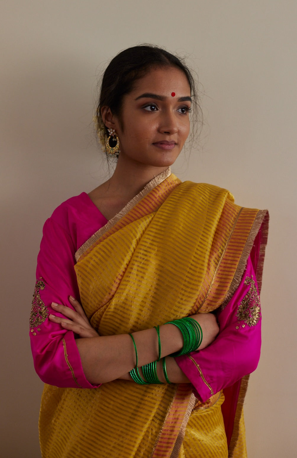 Sameena Tissue Stripe Saree