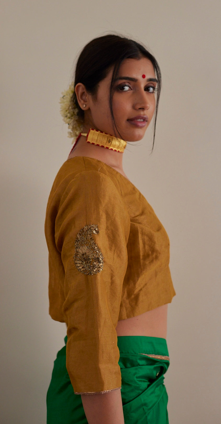 Gold tissue Ambi Blouse