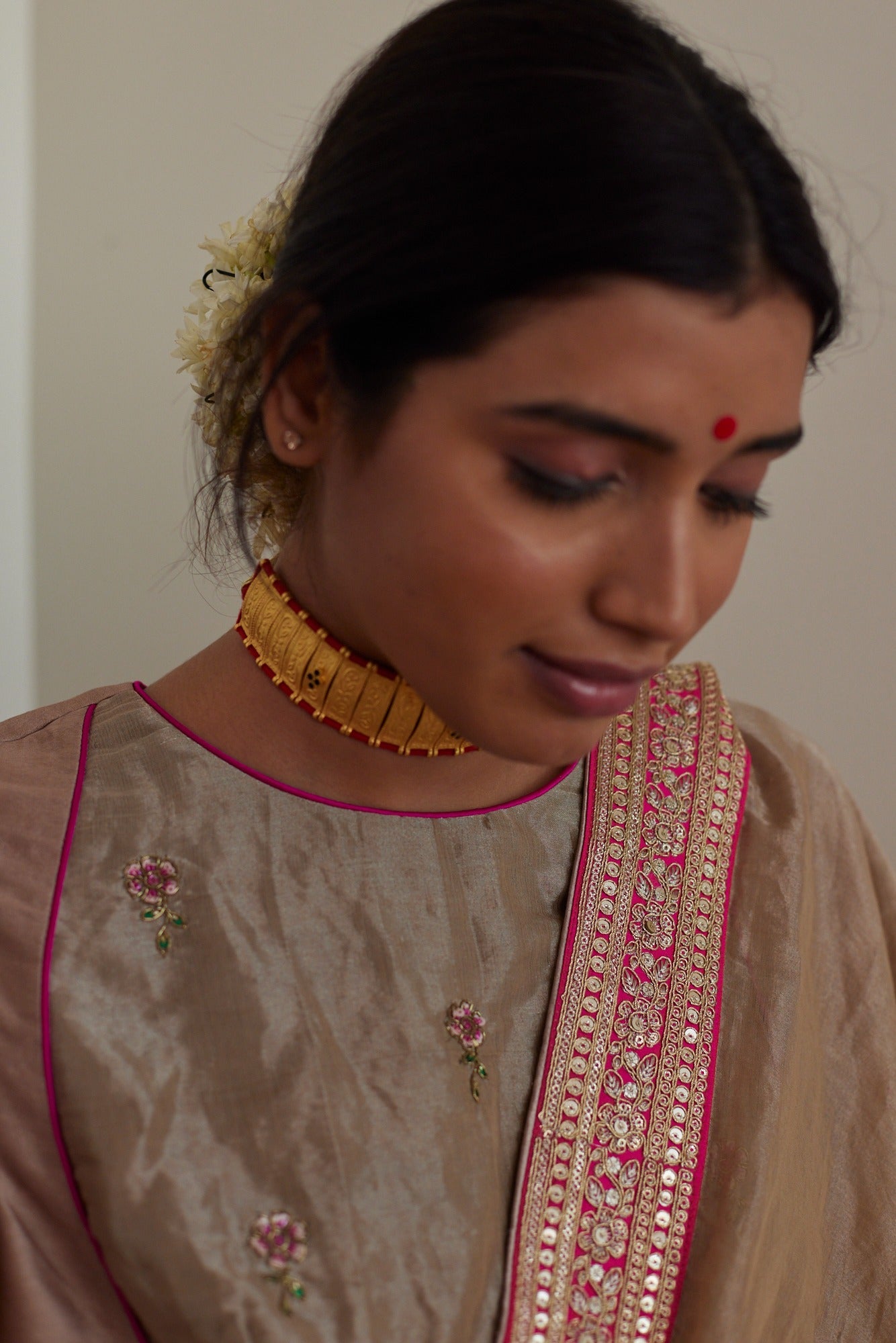 Angrakha Blouse in chai