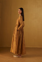 Anna Anarkali Dress in Gold Tissue