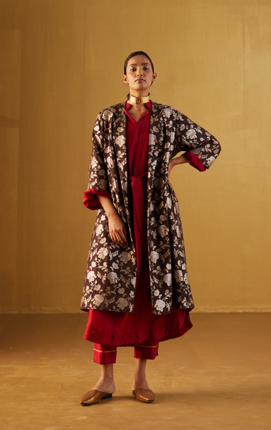 Sally Jacket in Brown Brocade: only 1 left!