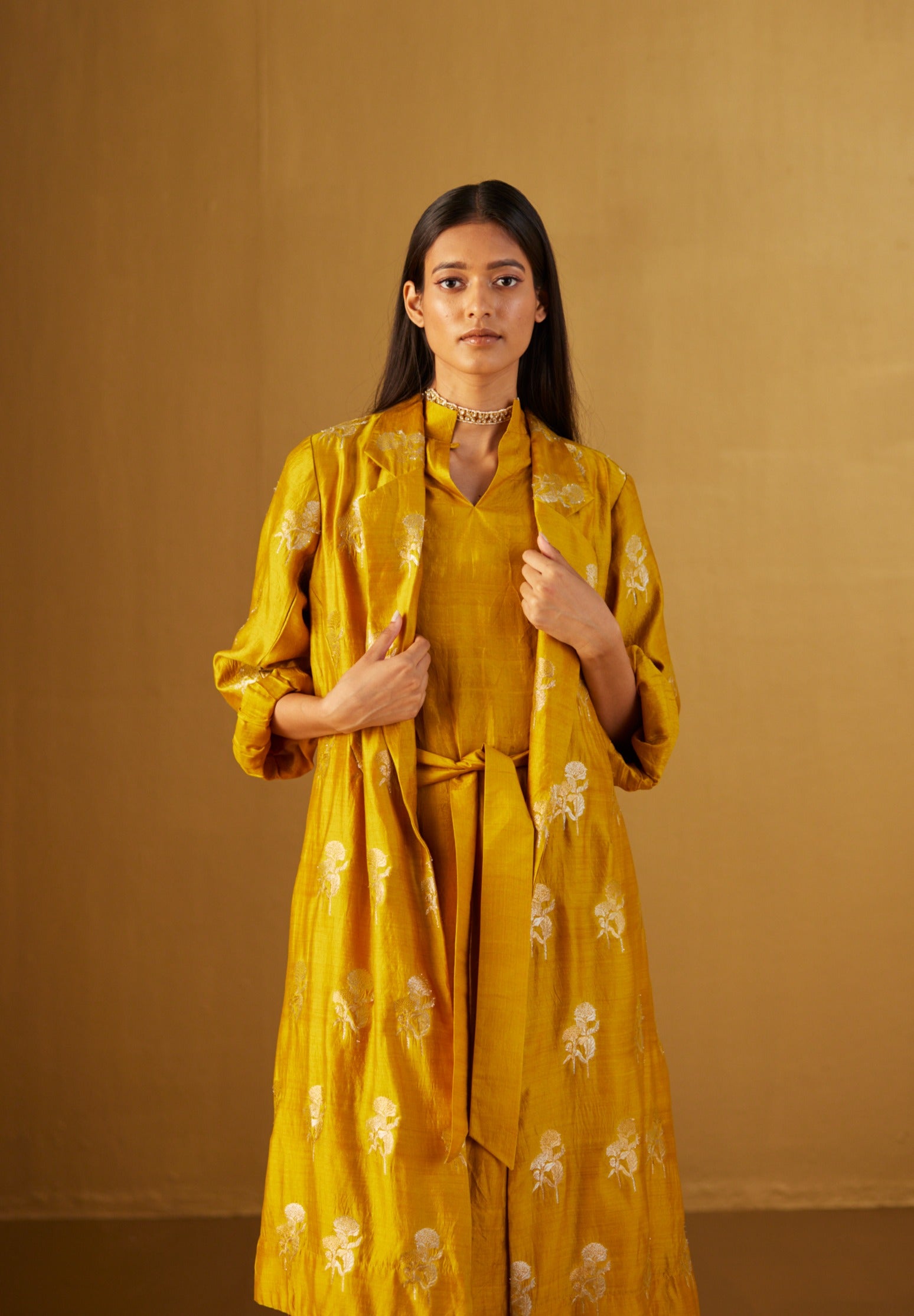 Sally Jacket in Ochre Brocade