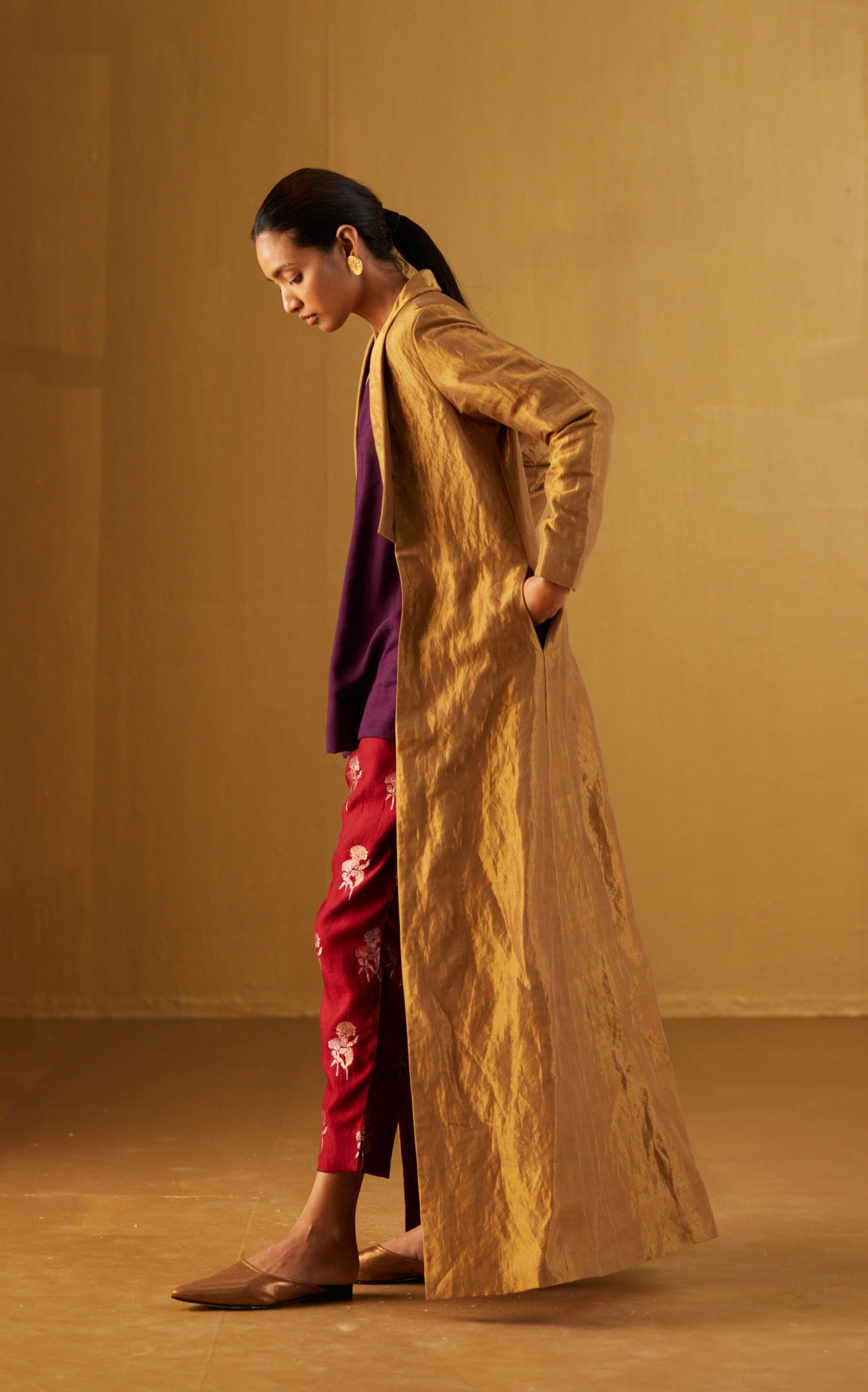 Afghan Jacket in Gold Tissue
