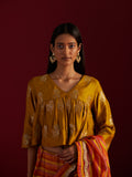 Empireline Blouse in Ochre Brocade