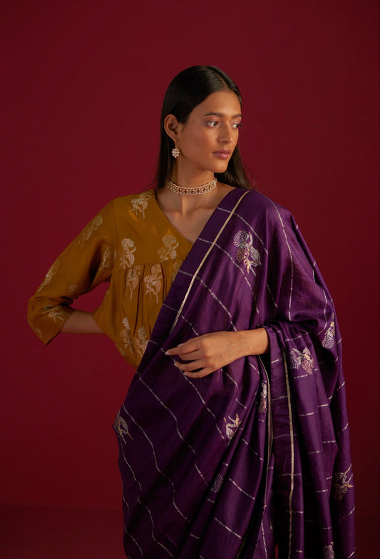 Sameera Sari in Purple Pure Silk: 1 left!