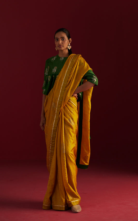 Sameera Saree in Ochre Pure Silk